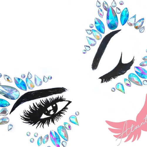 Holographic Purple Blue Pearl Face Jewels Rhinestone Face Gem Etsy