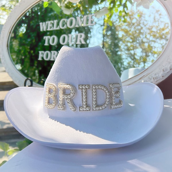 Bride Cowboy Hat | Bachelorette Party Gifts | Cowgirl Bachelorette Party outfit | Nashville bachelorette party | Future Mrs Bride gift