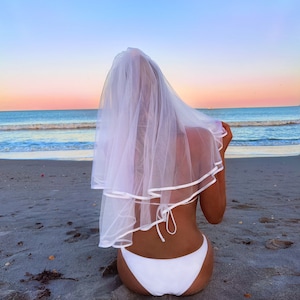 Bridal Wedding veil | Last Rodeo bachelorette bridal shower gift Nashville bachelorette disco cowgirl bachelorette veil short veil curly