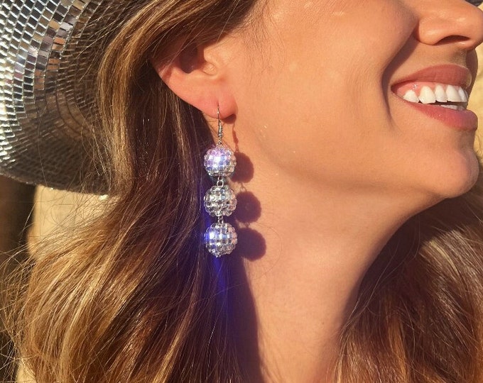 Disco Ball Dangle Earrings: Bachelorette Party Favors