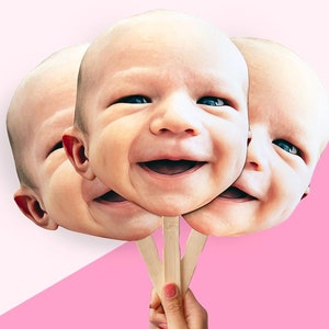 Custom Baby Face on a Stick: Birthday Party Favors