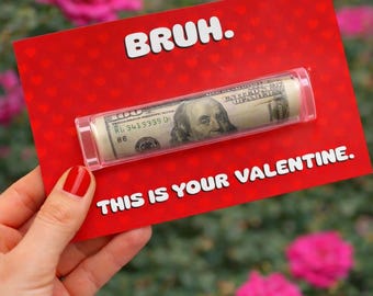 Valentine's day gift for him, kids valentines party favors, valentine money gift card