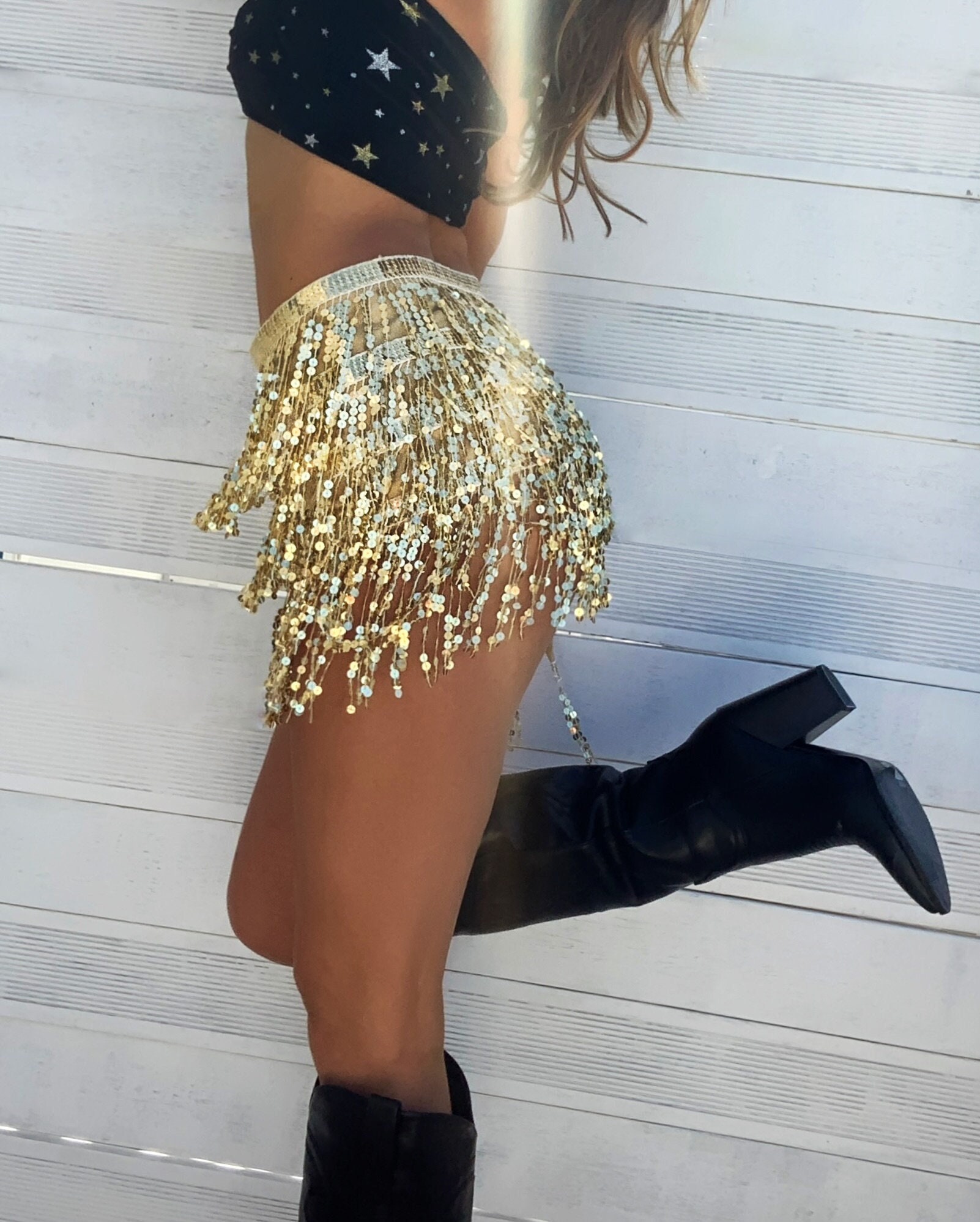 Gold Sequin Skirt 