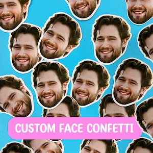 Custom Face Confetti, Birthday Party Face Sticker, Face Cut out, decorations, groom face, bachelorette party decor, bridal shower decoration