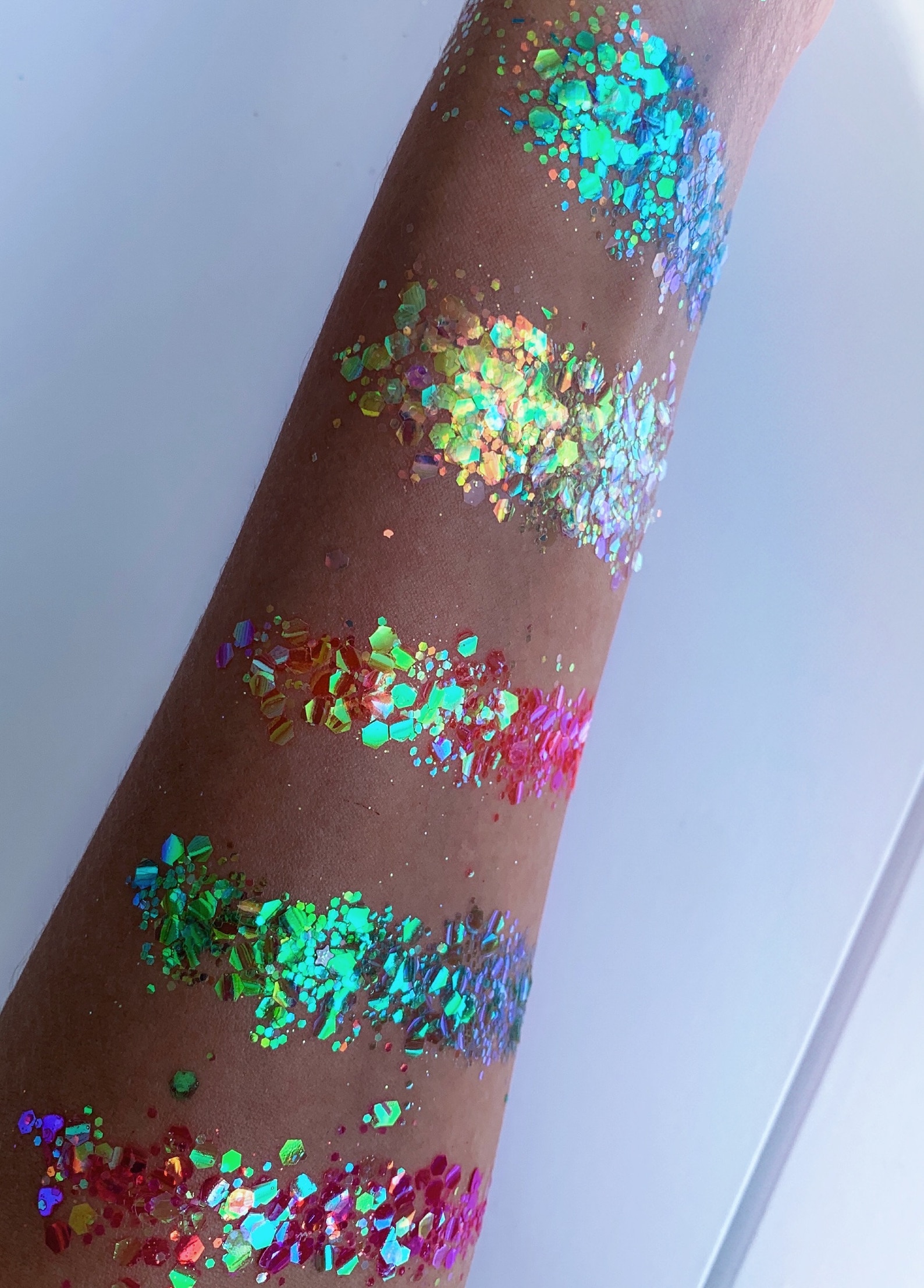 Iridescent Festival Body and Face Glitter Holographic Rave Etsy