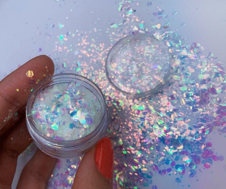 Iridescent Festival Body and Face Glitter Holographic Rave Etsy