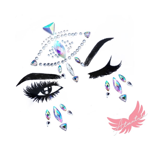 6 Sheets Acrylic Sticker face Rhinestone Stickers dot Star Rhinestone  Stickers Craft Jewels Stickers Flower Rhinestone Stickers face Jewels Stick  on