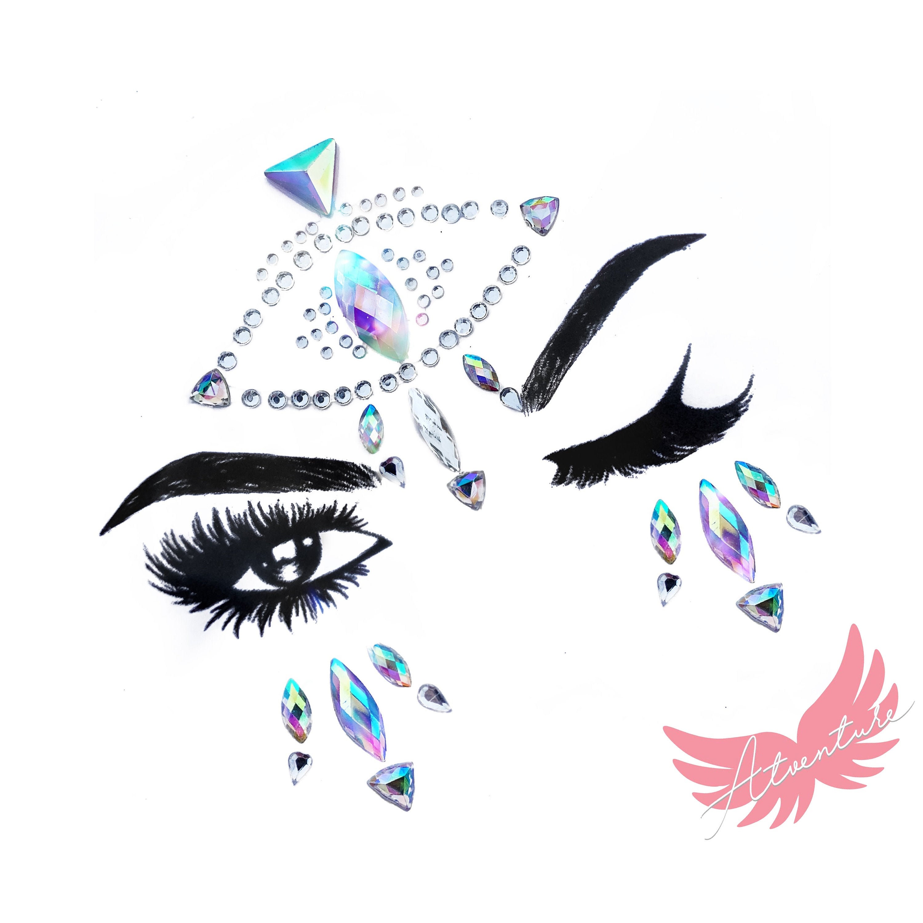 9 Sheets Face Gems Glitter Rhinestones Body Jewels Face Eye Stickers Makeup  Decoration