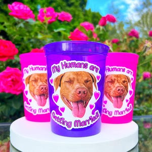 Tazze personalizzate / Bomboniere per addio al nubilato con cane / Decorazioni per animali domestici per addio al nubilato / Tazze personalizzate con faccia di cane per la festa della mamma che si sposa