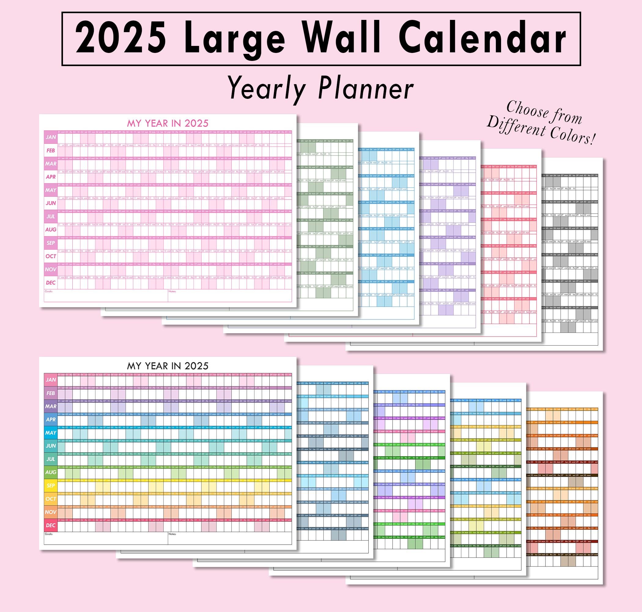 Calendario De Pared Grande 2026 - Mensual, 74.2x52.5cm, Con Pegatinas Y Cinta, Para Oficina, Casa O Estudio