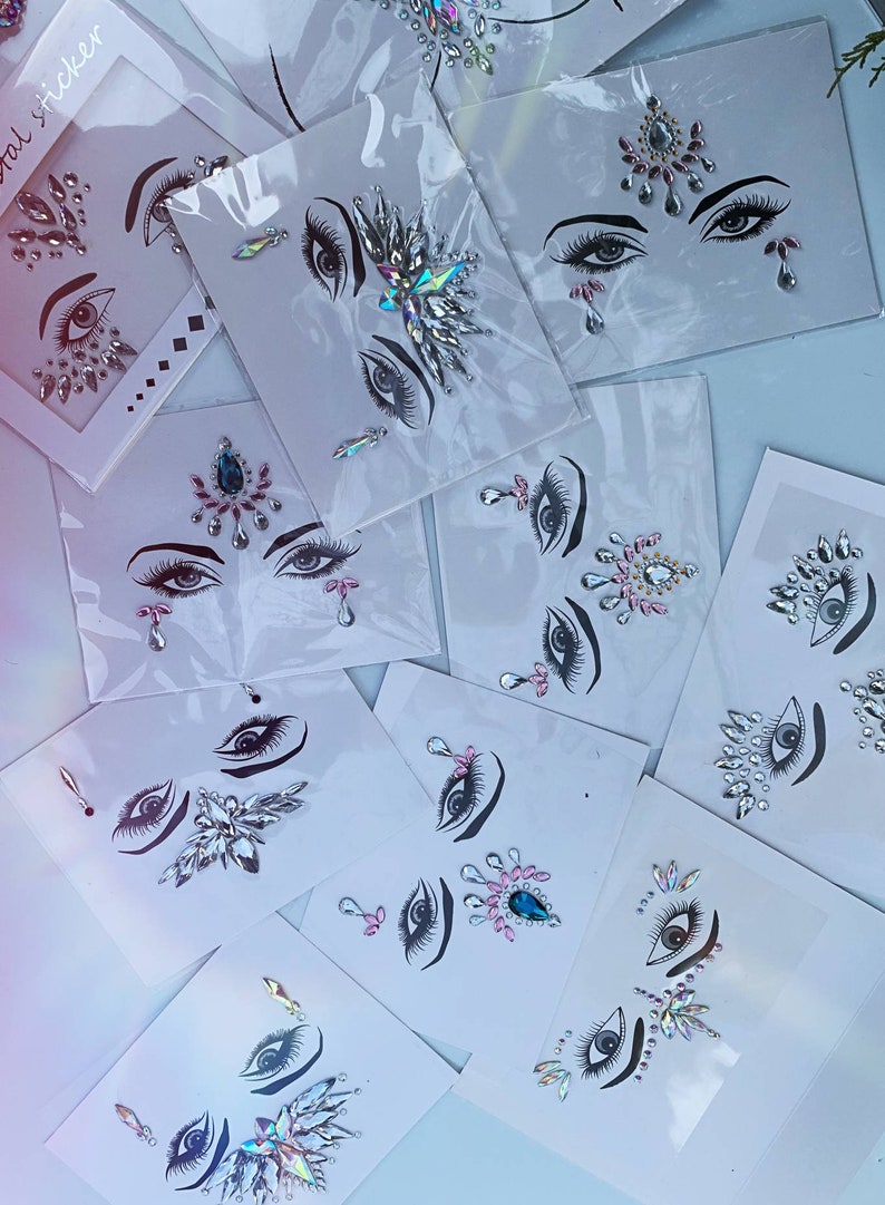 Holographic Purple Blue Pearl Face Jewels Rhinestone Face Gem Etsy