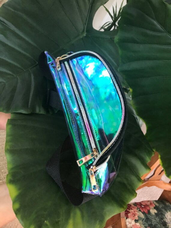 custom holographic fanny pack