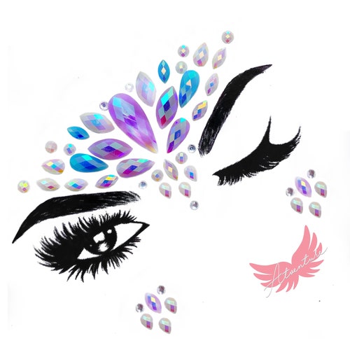 Face Gems Body Gems SILVER, GOLD, or PINK Face & Body Jewels Rave  Accessories Festival Make up Self Adhesive Face Glitter 