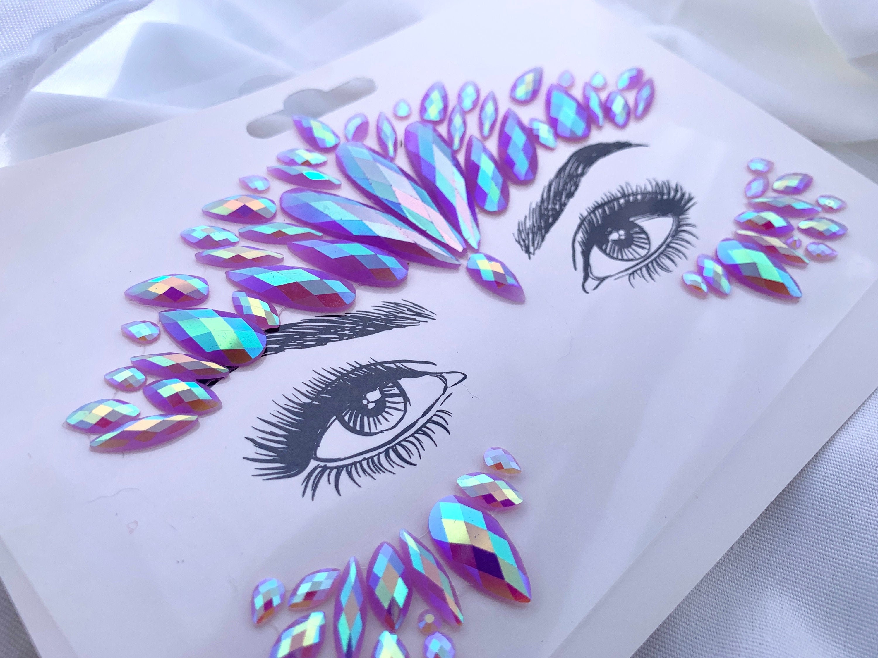 Iridescent Pastel Purple Butterfly Goddess Face Jewel Sticker Etsy