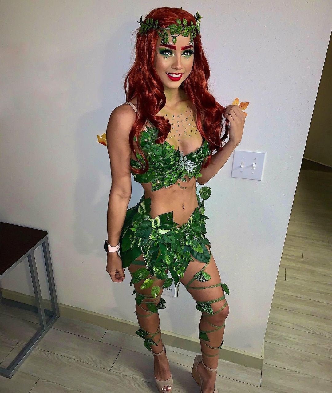 Poison Ivy Halloween Costume Fairy Cosplay Costume Vine Green photo
