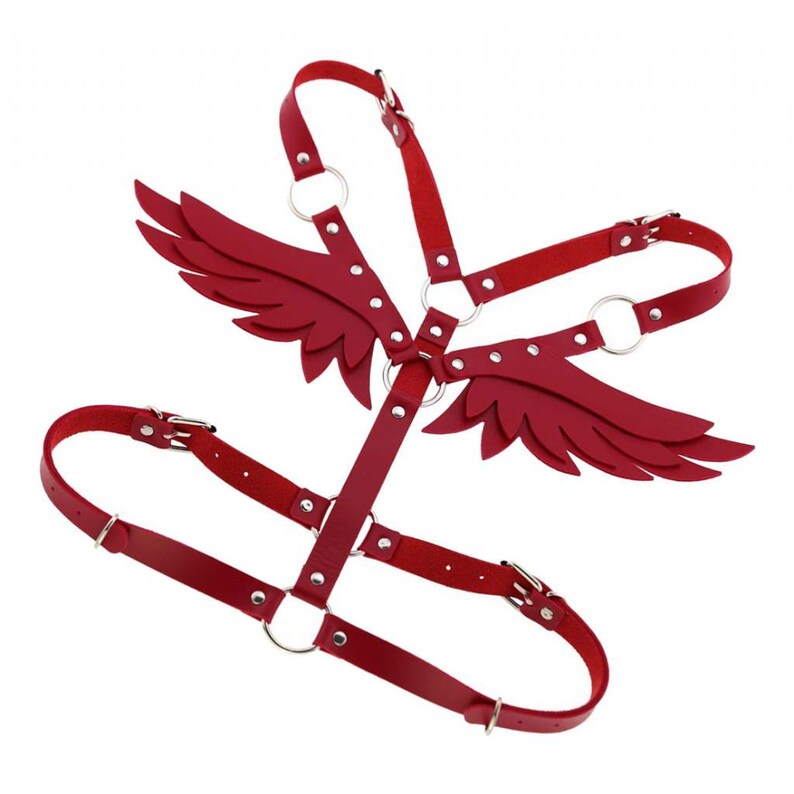 Faux Leather harness wings Angel wings costume waist garter | Etsy