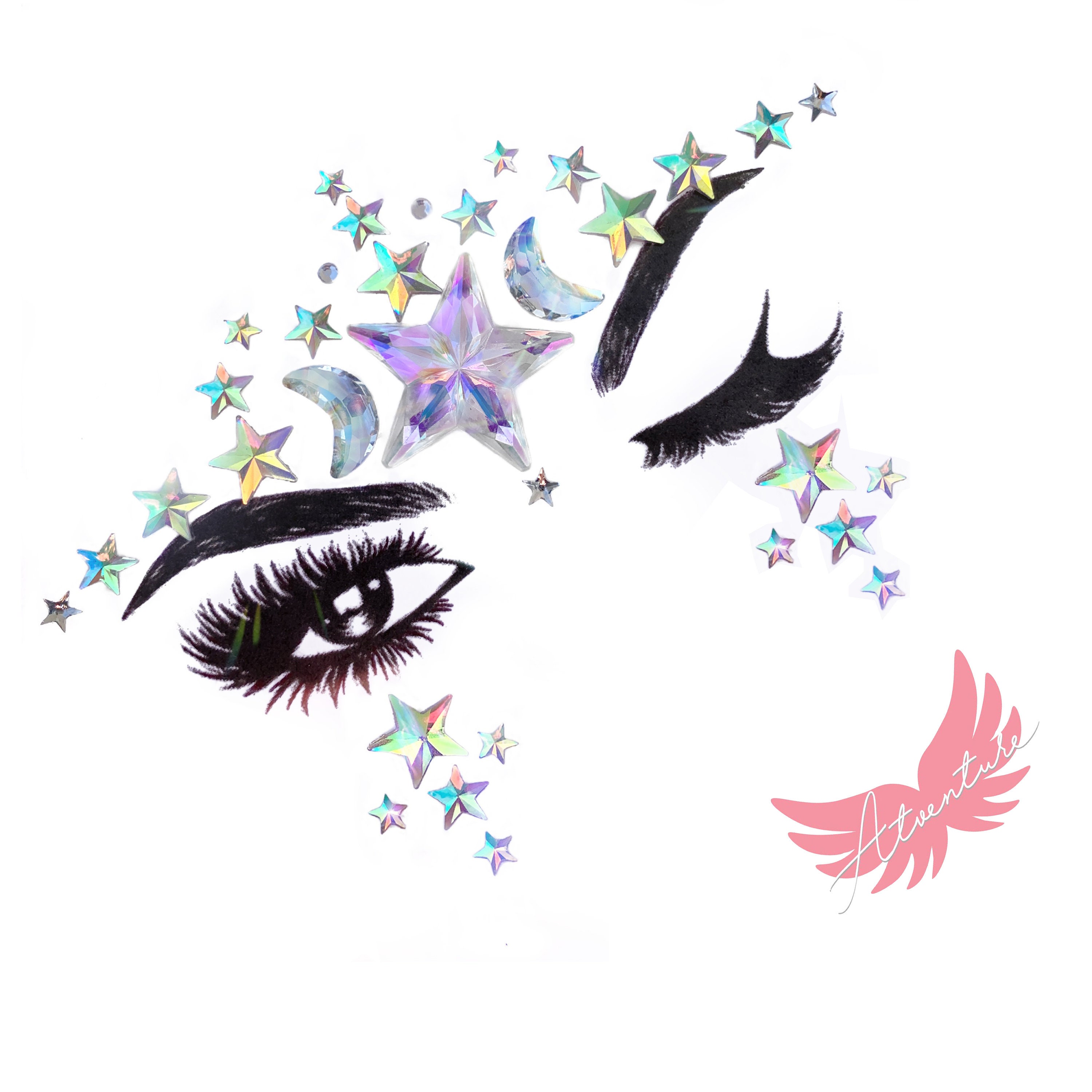 Stars Moon Face Gems Jewels Stick on Face Makeup Eyes Gems Crystal