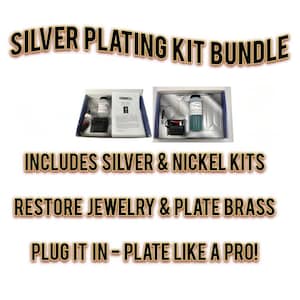 Silver Plating Kit Bundle with Nickel Prep – Plug N&#39; Plate® System | For Brass & Vintage Jewelry | Easy DIY Electroplating