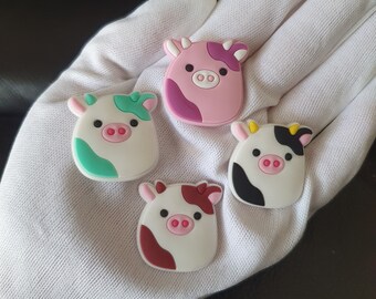 4 pack colours cute Squishmallows inspired fridge magnets Connor The Cow
