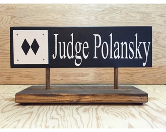 SMALL Ski Run Sign with base Personalized & Custom Unique gift black diamond/blue square/ green circle/ski patrol cross Desk Mount