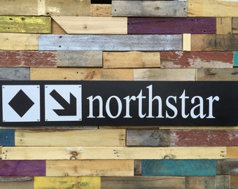 LARGE Wood Ski Run Sign. Personalized with Your Name or short phrase! Hand painted and individually customized.