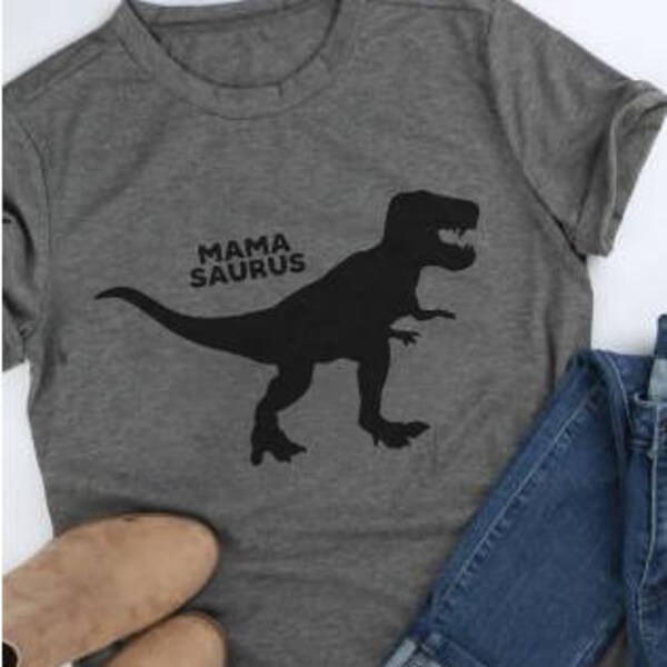 Tee mama dinosaur mom dinosaur mamasaurus, mamasaurus tee, grey or white, mother's day, gift for mom, cheap gift, mommy bear, momma gift