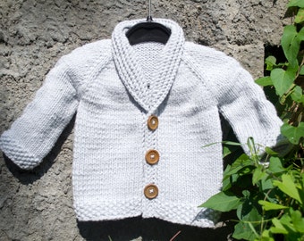 Baby Cardigan with Cable Detail - sweater, knitting pattern, PDF download