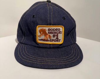 Vintage Rodeo America's #1 Sport Denim Trucker Hat