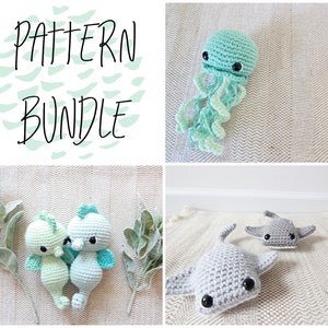 PATTERN BUNDLE - Jellyfish, Stingray & Seahorse
