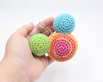 Crochet Rainbow Mickey Mouse Keychain