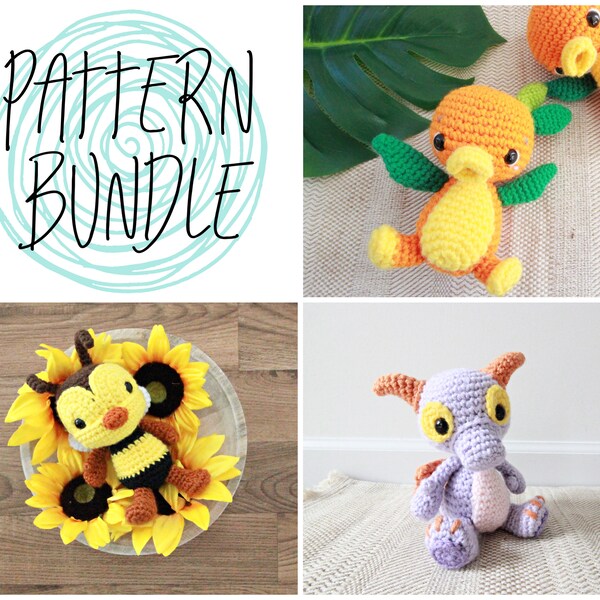 PATTERN BUNDLE - Orange Bird, Spike the Bee, & Figment!