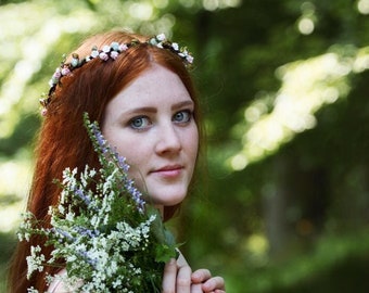 Eg _ Braut Blume Feder Perlen Haarklammern Kopfschmuck Haarband Hochzeit 