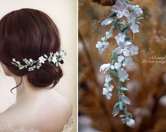 Accessoires pour cheveux Elfide Bride. Couronne d’elfe de la mariée . Couronne elfique . Tiare de mariage . Coiffe de fleur de tiare . Couronne de cheveux de fée . Bijoux pour cheveux