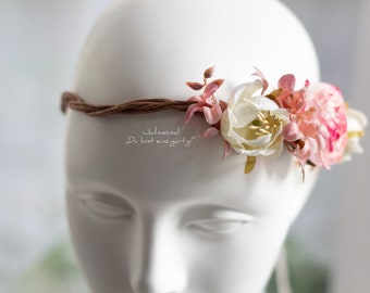 Accessoires pour cheveux mariée demoiselle d'honneur fille de fleur | couronne de fleurs | Cheveux de couronne de fleurs de mariée | Fleurs de couronne de cheveux de mariage | Coiffe de couronne elfique