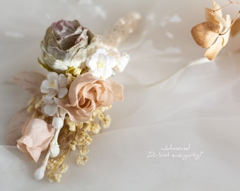 Ansteckblume Hochzeit Bräutigam Anstecker | Blumenanstecker Bräutigam Accessoires | Anstecknadel Blumen | Blütenanstecker Boutonniere Blume