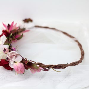 Boho Flower Crown, Bridal Headpiece, Floral Hair Piece, Wedding Hair Accessories, Boho Headband, Bridal Hair Flowers, Flower Headpiece image 13