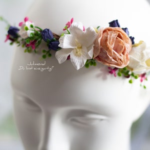 Haarschmuck Braut Blumenmädchen Brautjungfer | Blumenkrone | Braut Blumenkranz Haare | Hochzeit Haarkranz Blumen | Elfenkrone Kopfschmuck