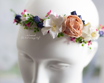 Haarschmuck Braut Blumenmädchen Brautjungfer | Blumenkrone | Braut Blumenkranz Haare | Hochzeit Haarkranz Blumen | Elfenkrone Kopfschmuck