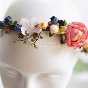 Haarschmuck Braut Blumenmädchen Brautjungfer | Blumenkrone | Braut Blumenkranz Haare | Hochzeit Haarkranz Blumen | Elfenkrone Kopfschmuck