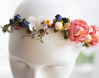 Accessoires pour cheveux Bride Flower Girl demoiselle d’honneur | Couronne de fleurs | Couronne de fleurs de mariée Cheveux | Couronne de cheveux de mariage Fleurs | Coiffe de la couronne elfique