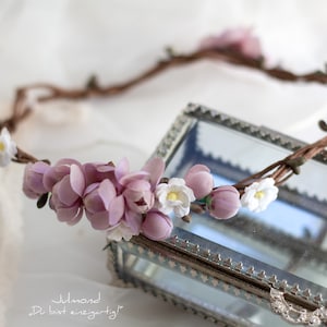 Romantischer Haarkranz mit Blumen Boho Braut | Blumenkranz Haare | Haarschmuck Braut Blumen | Elfenkrone Haarband Blumen | Braut Haar Krone