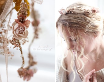 Haarschmuck Braut Rustikal . wedding  elven crown . Flower Crown . romantic bride hair flowers . rustic wedding hair accessory . Elfenkrone