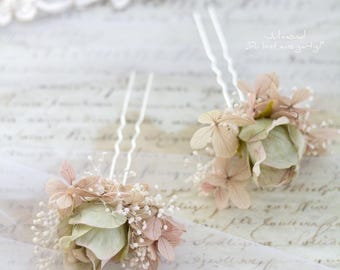 Dried Lunaria Hair Pins: Boho Bridal Headpiece - Etsy UK display picture 3