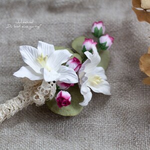 Wedding flower boutonniere groom pin | Flower pin groom accessories | Lapel pin flowers | Flower pin boutonniere flowers