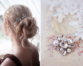 Épingle à cheveux de mariée romantique | Accessoires pour cheveux vintage | Coiffes vintage de mariage | Épingle à cheveux strass | Strass Cheveux Bijoux Vintage Bride