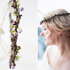 Haarschmuck Braut Blumenkranz Haare . Blumenmädchen . Elfenkrone . bridal flower crown . wedding flower headpieces . bride fairy crown Bild 2