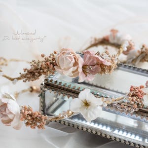 Braut Haarschmuck | Hochzeit Elfenkrone | Brautkrone mit Blumen | Romantischer Blumen Haarschmuck | Rustikaler Kopfschmuck Blumen Haarkranz