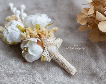 Ansteckblume Hochzeit Bräutigam Anstecker | Blumenanstecker Bräutigam Accessoires | Anstecknadel Blumen | Blütenanstecker Boutonniere Blume