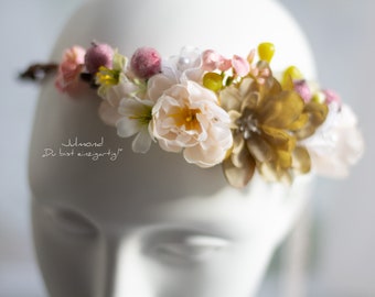 Hochzeit Haarschmuck . Blumenkranz Haare . Haarschmuck Braut . Flower Crown . Bridal Flower Hair Jewelry . Wedding Fairy Crown . Headpieces