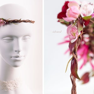 Accessoires pour cheveux Bride Flower Wreath Hair Couronne de cheveux Elfenkrone Fleurs Accessoires pour cheveux Fleurs Couronne de mariée Couronne de cheveux Boho Bridal Hair Band Fleurs image 3